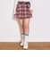 【起毛】ベルトつきチェックプリーツスカート