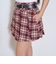【起毛】ベルトつきチェックプリーツスカート