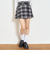 【起毛】ベルトつきチェックプリーツスカート