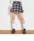 【起毛】ベルトつきチェックプリーツスカート