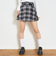 【起毛】ベルトつきチェックプリーツスカート