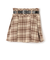 【起毛】ベルトつきチェックプリーツスカート