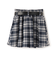 【起毛】ベルトつきチェックプリーツスカート