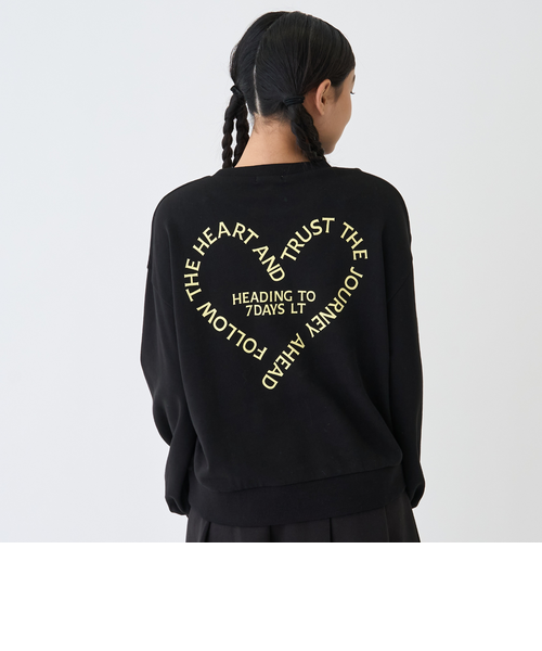 UK ダークブルートレーナーとハートロゴトレーナー DEVICE select ビッグシルエット プルオーバースウェット トレーナー