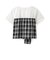 サマ見えベアスリーブチェックドッキング半袖T