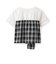 サマ見えベアスリーブチェックドッキング半袖T