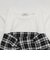 サマ見えベアスリーブチェックドッキング半袖T