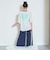 【ルームウェア/パジャマ】半袖ハートバックプリントTシャツ＆ラインロングパンツセット