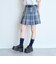 【イージーケア】ベルトつきチェックプリーツスカート