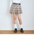 【起毛】ベルト付チェックプリーツスカート