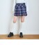 【起毛】ベルト付チェックプリーツスカート