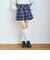 【起毛】ベルト付チェックプリーツスカート
