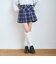 【起毛】ベルト付チェックプリーツスカート
