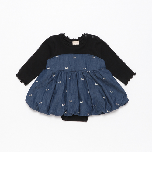 新品タグ付【スーパービューティー】刺繍▪リボンブローチ付黒ワンピース▪サイズ40 31 Sons de mode（トランテアン ソン ドゥ モード）の「刺繍