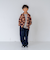 【リンク】オンブレチェックエンブレム刺繍シャツ