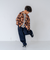 【リンク】オンブレチェックエンブレム刺繍シャツ