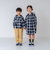 【リンク】オンブレチェックエンブレム刺繍シャツ
