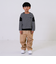 【パパもおそろい】kidsボーダー肩切替ビッグロンT