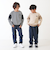 【パパもおそろい】kidsボーダー肩切替ビッグロンT