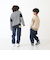 【パパもおそろい】kidsボーダー肩切替ビッグロンT