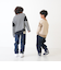 【パパもおそろい】kidsボーダー肩切替ビッグロンT