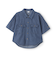 デニムワイドドロップショルダー5分袖シャツ