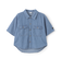 デニムワイドドロップショルダー5分袖シャツ