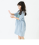 ロゴプリントシャーリング半袖ワンピ