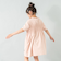ロゴプリントシャーリング半袖ワンピ