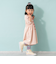 ロゴプリントシャーリング半袖ワンピ