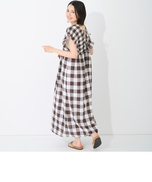 のんママ 2点まとめ くまチェックワンピース レースボンディング