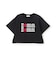 【綿100%】ロゴアップリケクロップド半袖Tシャツ