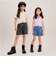 【接触冷感】ハートスプレーデニムショートパンツ
