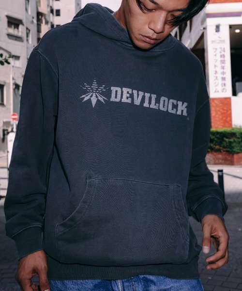 ムラサキスポーツ別注】DEVILOCK(デビロック)長袖パーカー/バックプリント/オーバーサイズ  /ピグメント/DVLC23FW-PK020/ユニセックス/メンズ/レディース/ムラサキスポーツ｜ムラサキスポーツの通販｜&mall（アンドモール）三井ショッピングパーク公式通販