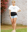 【ムラサキスポーツ限定】Beach Queen(ビーチクイーン)水着 4点セット デニム ラッシュガードTシャツ 体型カバー 393570/レディース ムラサキスポーツ