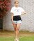 【ムラサキスポーツ限定】Beach Queen(ビーチクイーン)水着 4点セット デニム ラッシュガードTシャツ 体型カバー 393570/レディース ムラサキスポーツ