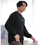 RVCA(ルーカ)長袖Tシャツ/ロンT/バックプリント チェッカー柄 ルーズシルエット/BE042-060/BE042060/ユニセックス/メンズ/ムラサキスポーツ