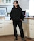 【限定】DEAR LAUREL(ディアローレル)スウェットパンツ ジョガーパンツ ロンパン 無地 シンプル ブラックレター D24F3101 ユニセックス メンズ ムラサキスポーツ限定
