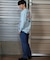 【限定】DEAR LAUREL(ディアローレル)ウェビングベルトパンツ ストレッチデニム ロングパンツ 無地 シンプル D24F3105 ユニセックス メンズ ムラサキスポーツ限定