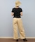 RIKKA FEMME(リッカファム)半袖Tシャツ ピグメントヘンリーネック/RF25SS12/レディース/ムラサキスポーツ