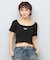 DC(ディーシー)半袖 Tシャツ スクエアネック リブ素材 クロップド丈 ショート丈 ロゴ セットアップ対応 LST252306/レディース ムラサキスポーツ