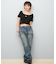 DC(ディーシー)半袖 Tシャツ スクエアネック リブ素材 クロップド丈 ショート丈 ロゴ セットアップ対応 LST252306/レディース ムラサキスポーツ
