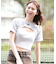 DC(ディーシー)半袖 Tシャツ レイヤード リブ素材 クロップド丈 ショート丈 ロゴ セットアップ対応 LST252307/レディース ムラサキスポーツ