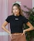 ROXY(ロキシー)半袖Tシャツ ちびTシャツ ボーダー RST252047/レディース ムラサキスポーツ
