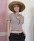 ROXY(ロキシー)半袖Tシャツ ちびTシャツ ボーダー RST252047/レディース ムラサキスポーツ