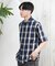 【ムラサキスポーツ限定】DEAR LAUREL(ディアローレル)半袖シャツ オンブレチェック柄 D25S2403/メンズ ムラサキスポーツ
