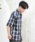 【ムラサキスポーツ限定】DEAR LAUREL(ディアローレル)半袖シャツ オンブレチェック柄 D25S2403/メンズ ムラサキスポーツ