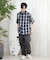 【ムラサキスポーツ限定】DEAR LAUREL(ディアローレル)半袖シャツ オンブレチェック柄 D25S2403/メンズ ムラサキスポーツ