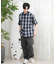 【ムラサキスポーツ限定】DEAR LAUREL(ディアローレル)半袖シャツ オンブレチェック柄 D25S2403/メンズ ムラサキスポーツ
