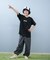 NEW ERA(ニューエラ)キッズ Tシャツ 吸汗速乾 UVケア ジュニア Youth テック Overlap Logo ブラック 14414382 半袖Tシャツ 子供服 男の子 女の子/キッズ ムラサキスポーツ